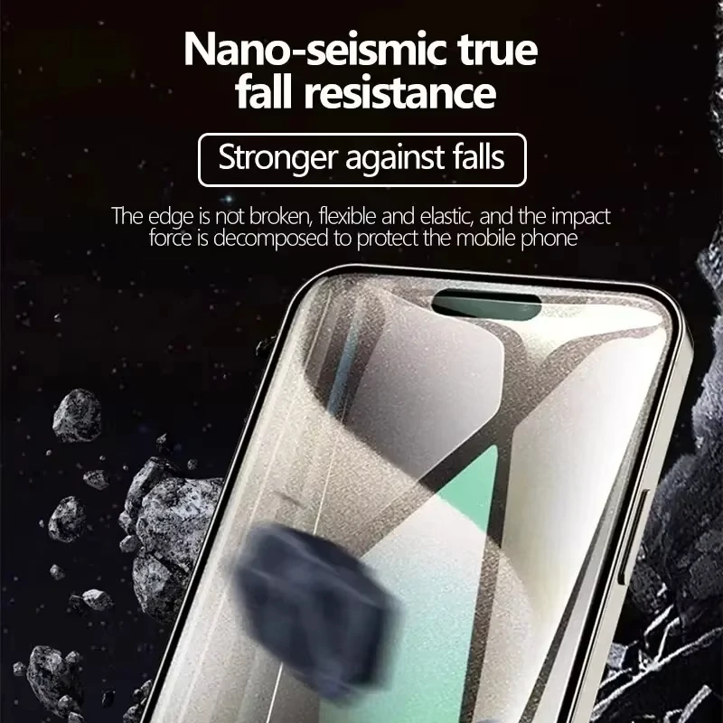 Trois films hydrogel pour iPhone XS Max dans leur emballage, prêts à l'emploi.