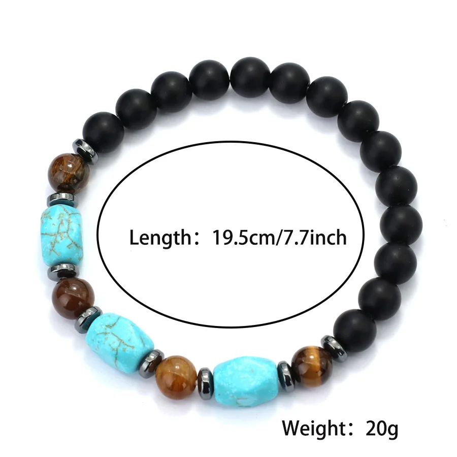 Turquoise Stone Beaded Bracelet for Men and Women