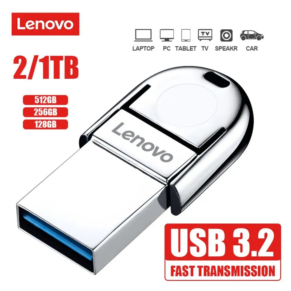 Lenovo Usb 3.2 Usb Flash Driver Type-C Otg Dual Interface Usb Stick 256Gb Pen Drive 128Gb Key Usb 2Tb Flash Memory Stick Regalo