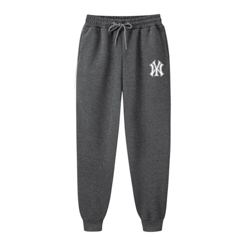 

New Casual Pants Men Autumn And Winter Fleece Jogging Sports Pants Fashion Brand Printed Drawstring Men's Clothing Pencil Pants