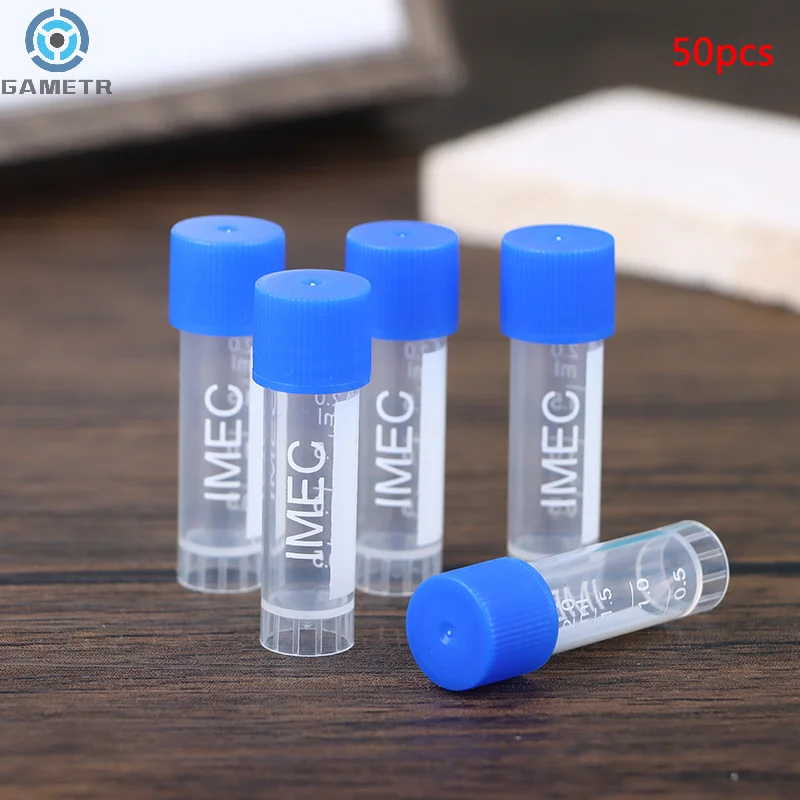 

50Pcs 1.8ml(2ml) Plastic Graduated Cryovial Plastic Test Tube Freezing Tube Sample Cold Storage Tubes With Screw Cap
