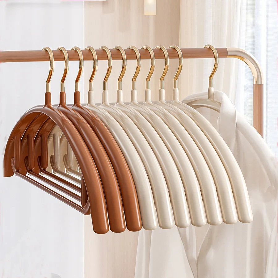 

10pcs Semi-circular Clothes Hanger Household Rubber-dipped Coat Drying Rack Anti-slip Seamless Clothes Hanger