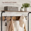 VASAGLE Hall Tree With Shoe Bench, Coat Rack Shoe Bench, 5-Tier Shoe Rack Different Heights, 5 Dual Hooks, Top Shelf,Entryway 3