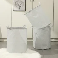 Home Laundry Basket Linen Cotton Foldable Laundry Hamper Waterproof Clothes Toys Organizer High Capacity Bathroom Storage Basket 2