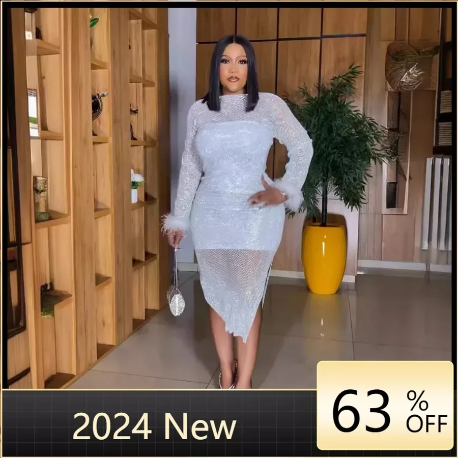 

Plus Size Evening Dresses for Women African Luxury Sequin Gown Elegant Turkey Wedding Party Long Dress Ankara Ladies Clothing