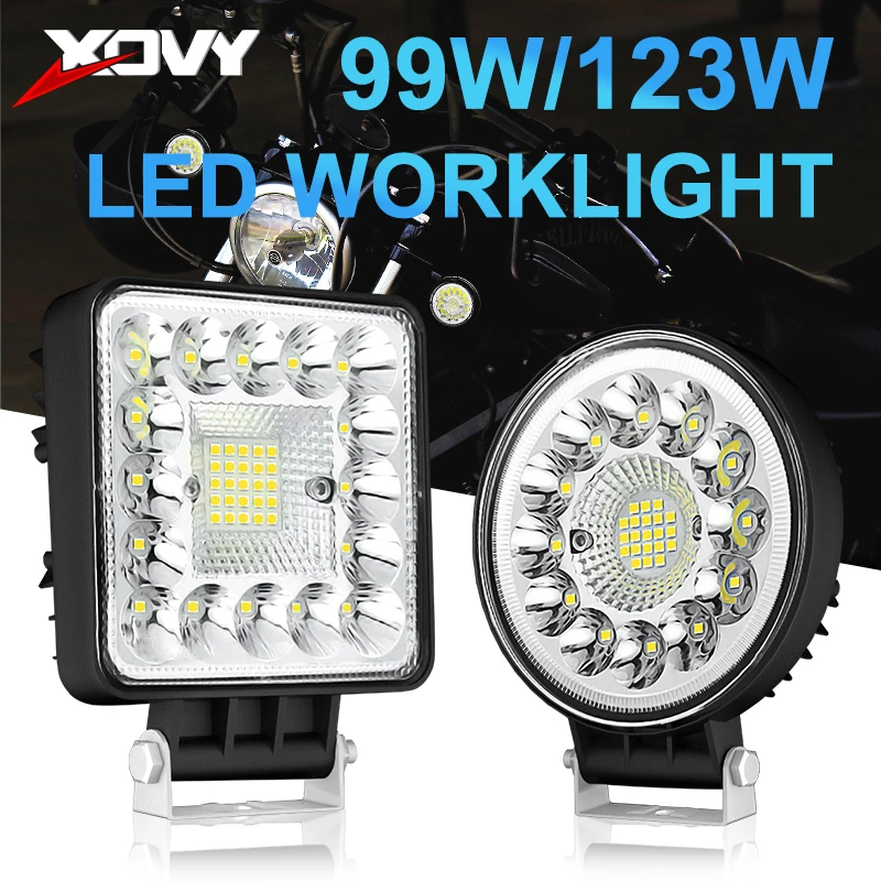 2pcs 12v 24v Led Work Light Motorcycle Headlight 41 Led Car Light For