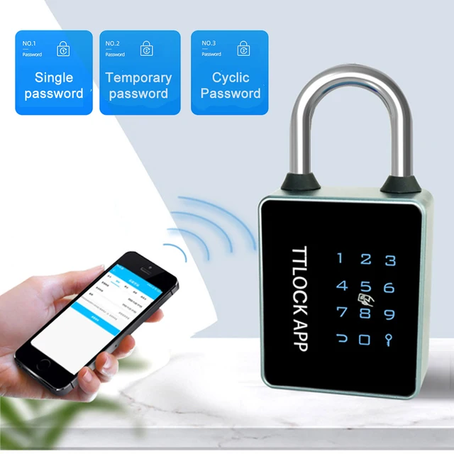 Electronic Smart Door Lock Biometric Fingerprint Padlock TUYA/TTLOCK APP Portable Keyless Quick Unlock Anti-Theft Password Lock 5