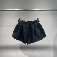 Nylon Women's Shorts Y2k Pod Type Drawstring Tie Waisted Fashion Commuter Casual Peplum Shorts 2024 Early Autumn New - Image 5