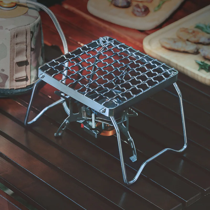 

Multifunctional Folding Campfire Grill Portable Stainless Steel Camping Grill Grate Gas Stove Stand Outdoor Wood Stove Stand