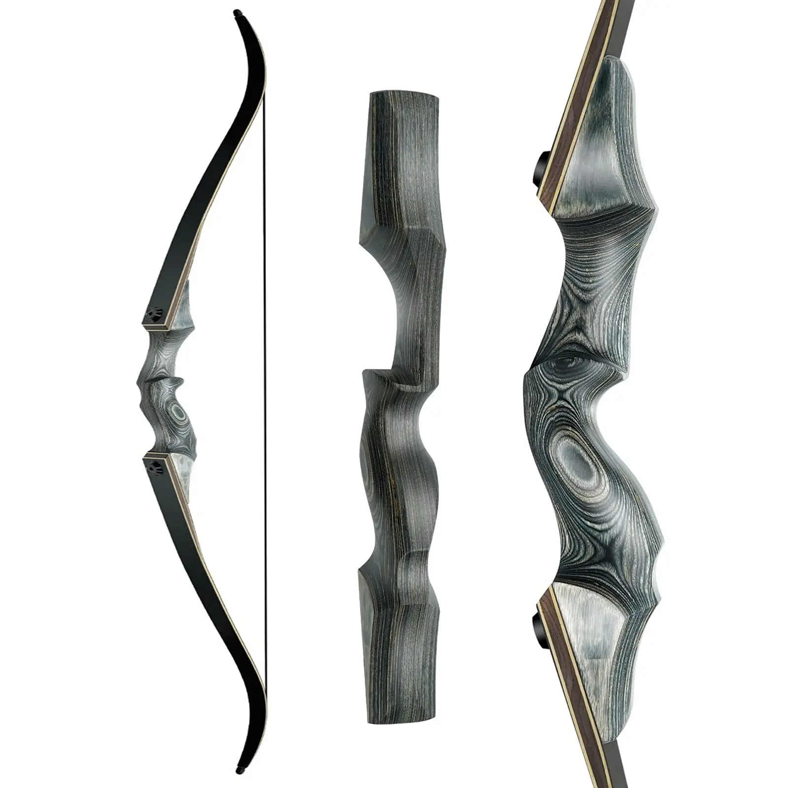 Obert Original Black Hunter Takedown Recurve Bow 60inch With Bamboo