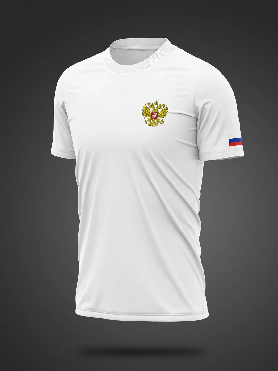 Sommer Russische Adler-Flagge Bedruckte Baumwoll-T-Shirts Herren Kurzarm-T-Shirts Übergroße O-Ausschnitt Weiche Oberteile Lässige Männerkleidung