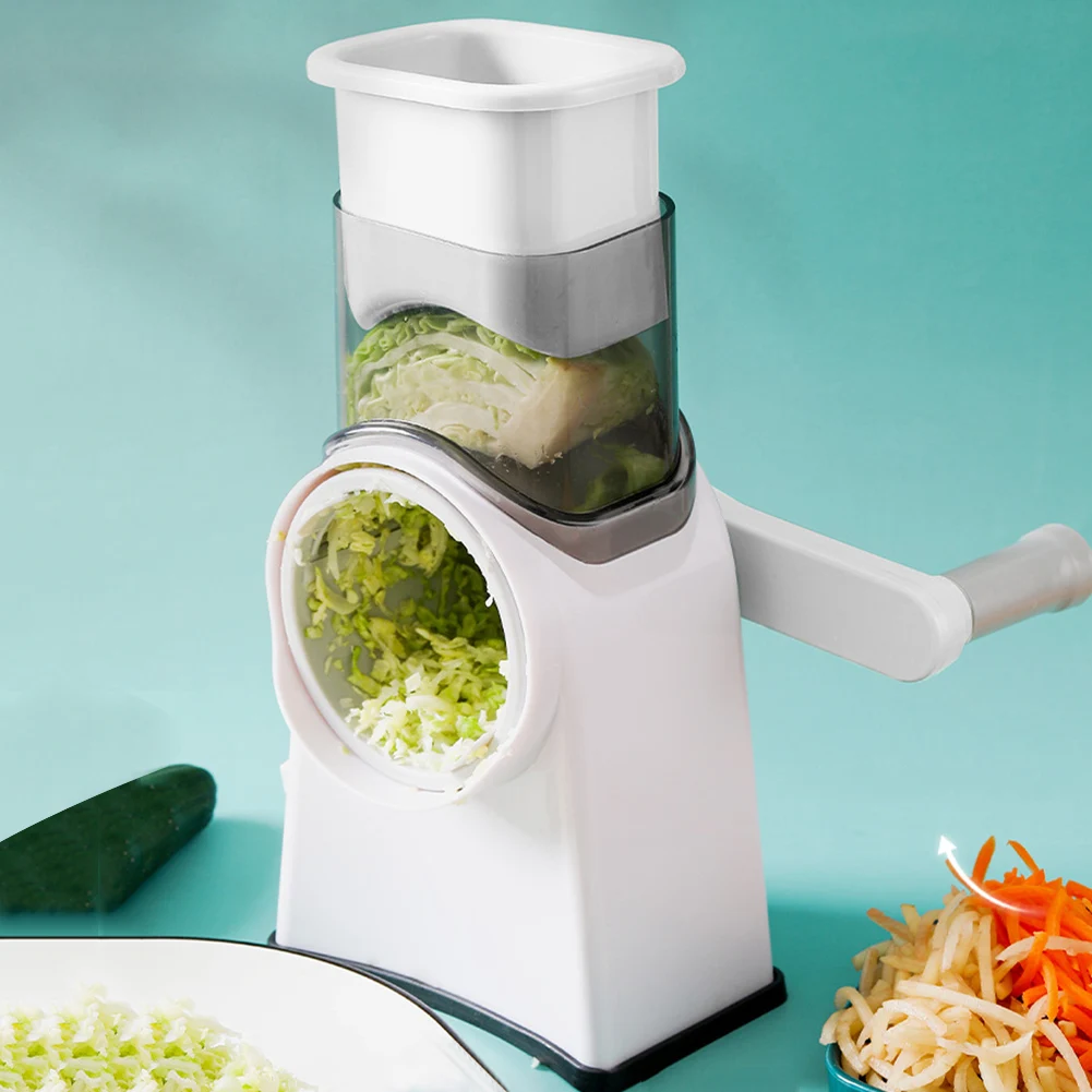 Multipurpose Rotating Vegetable Grater Manual Cheese Shredder With Strong Suction For Home Kitchen