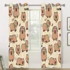 Capybara 2 PC Blackout Windows Curtain  for Living Room Bedroom Bathroom Curtains 4