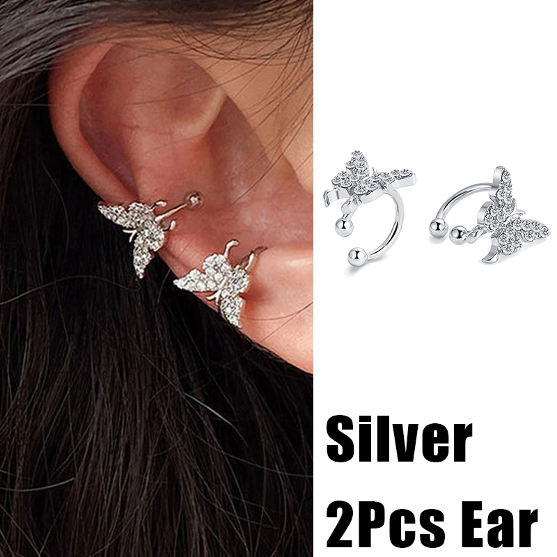 Ear Clip Earrings Clip Earrings Ear Clip 17KM Gold Color Leaves Ear Cuff Black Non-Piercing Ear Clips Fake Cartilage Earrings Clip Earrings For Women Jewelry