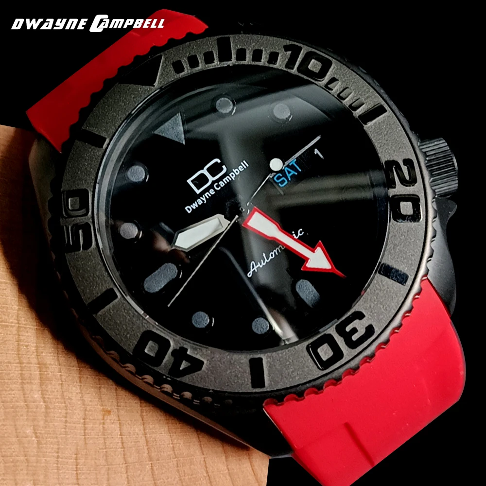 Custom Original NH36 42mm Men's wrist watch Sapphire Case Red Automatic SKX007 Men's Watch 22mm Strap free shipping