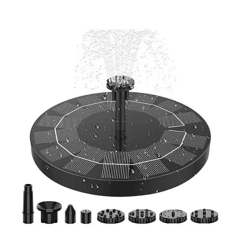 

Solar Powered Fountain Portable Bird Fountain Water Fountain Pump 2.5W Solar Powered Fountain Pump With 6 Nozzles Waterproof