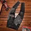 Stitching Embroidered Jeans Men's Contrast Color Fashion Stretch Slim Fit Skinny Personality, Trend, Fashion Motorcycle Trousers 6