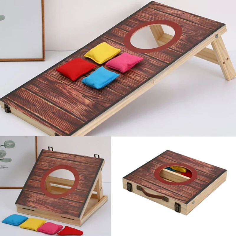 1set Cornhole Set Outdoor Game Carrying Case Foldable Cornhole Game For Kids And Adult Indoor Or Outdoor Backyard Toss Games