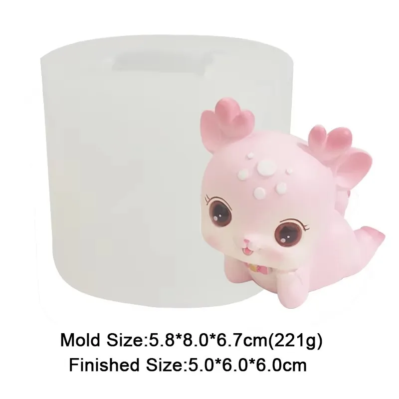 Nette Cartoon Sika Deer Modell Silikon Form Handgemachte Gips Aromatherapie Kerze, Der Form DIY Harz Kuchen Dekoration Werkzeuge – Detail 5