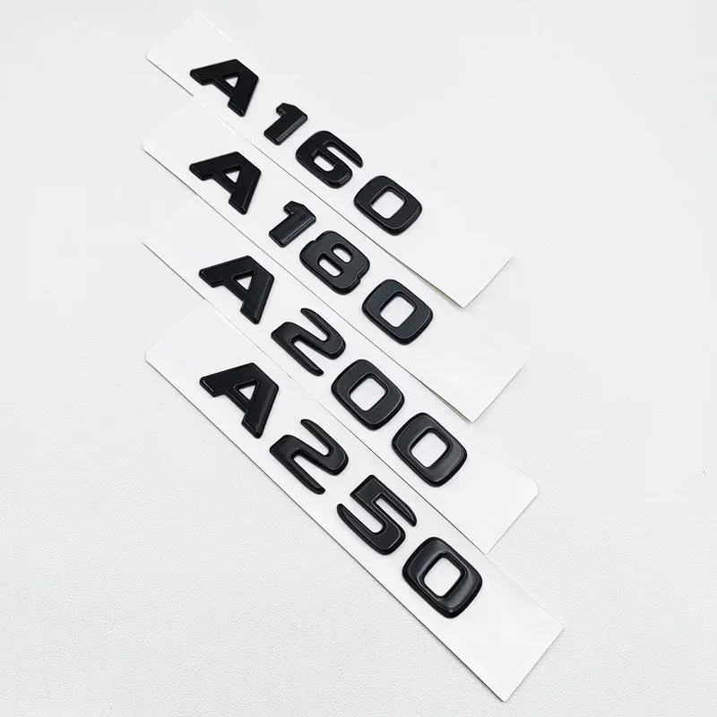 메르세데스 벤츠 W176 W177 3D ABS 블랙 A35 A45 A160 A180 A200 A250 로고 레터링 4MATIC 배지 자동차 후면 스타 스티커 AMG 엠블럼