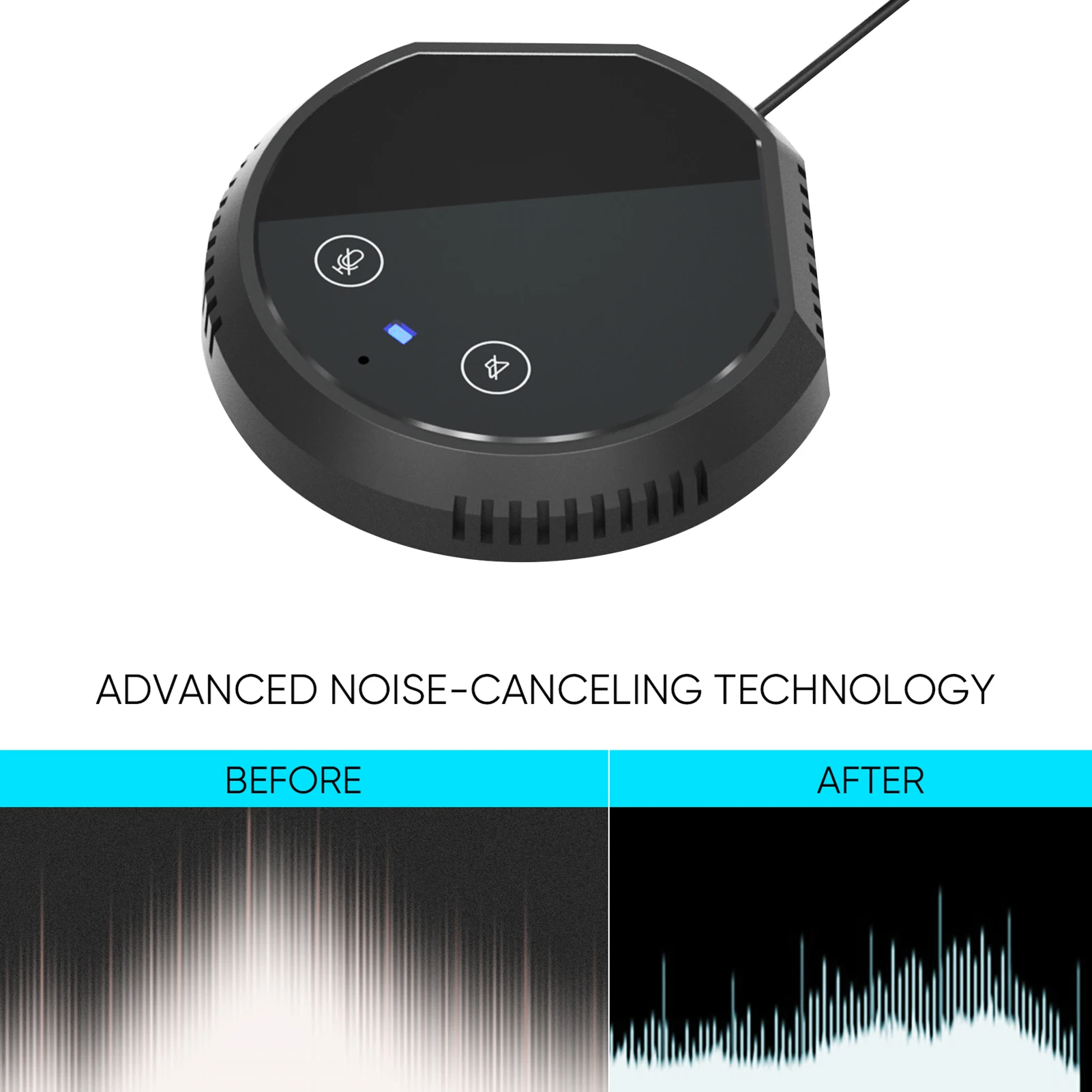 데스크탑 USB 회의 스피커 마이크, 360 ° 무지향성 콘덴서, 플러그 앤 플레이 PC 컴퓨터 마이크, 지지대 BT 스피커