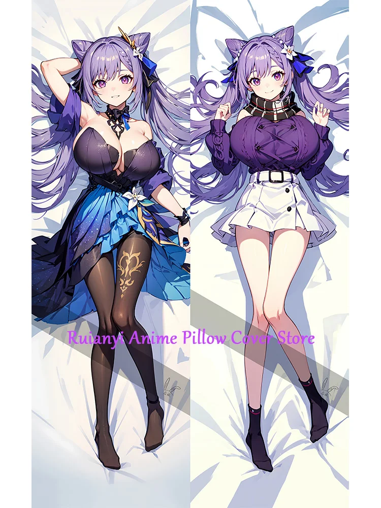 

Dakimakura Anime Keqing Double-sided Pillow Cover Print Life-size body pillows cover Adult pillowcase 2024