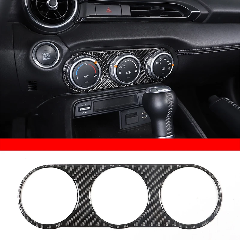 

For Mazda MX-5 2016-2023 Center Control Air Conditioning Switch Panel Decoration Stickers Trim Soft Carbon Fiber Car Accessories