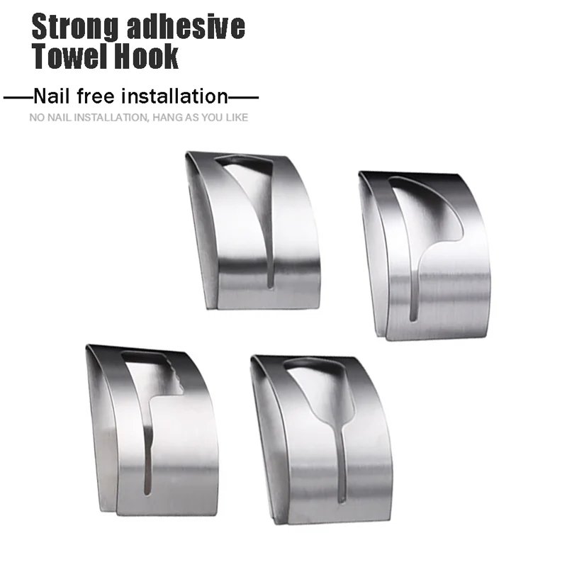 32pace Hooks, Selfadhesive Towel Hook, Maximum 8 Kg, Transparent Non