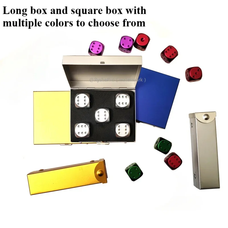 5 in1 Metal Dices with Precision Aluminum Alloy for Poker Party Game Rounded Corners Dice Set Toy Portable Dice Boyfriend Gift