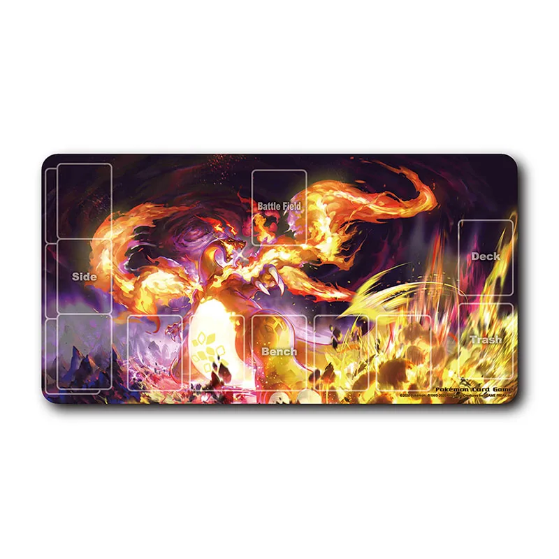 

Pokemon Ptcg 600*350*2Mm Charizard Lugia Pikachu Anime Game Collection Card Pad Two Person Battle Card Pad Festival Gifts