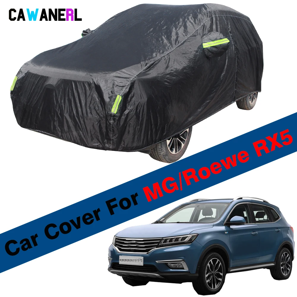 

Black Car Cover Waterproof Sun Shade Rain Snow Wind Prevent Durable Cover All Weather Suitable For MG RX5 Roewe RX5 2016-2023
