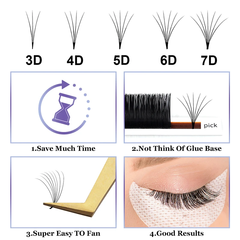 Easy Fan Lashes Faux Mink Eyelash Extension Fast Bloom Flowering Self-Making Volume Soft Natural Makeup Beauty Fanning Bloom