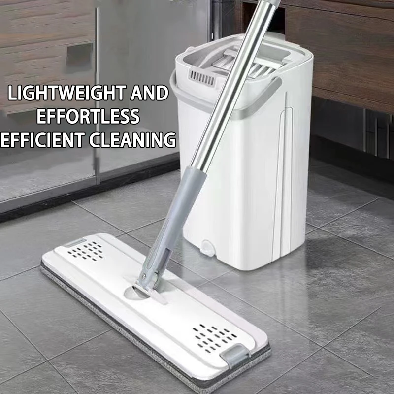 

Mops with Bucket Thickened mop Clear Water Separation Lazy No Hand-Washing Squeeze Automatic Dewatering Broom Floor Cleaning Mop