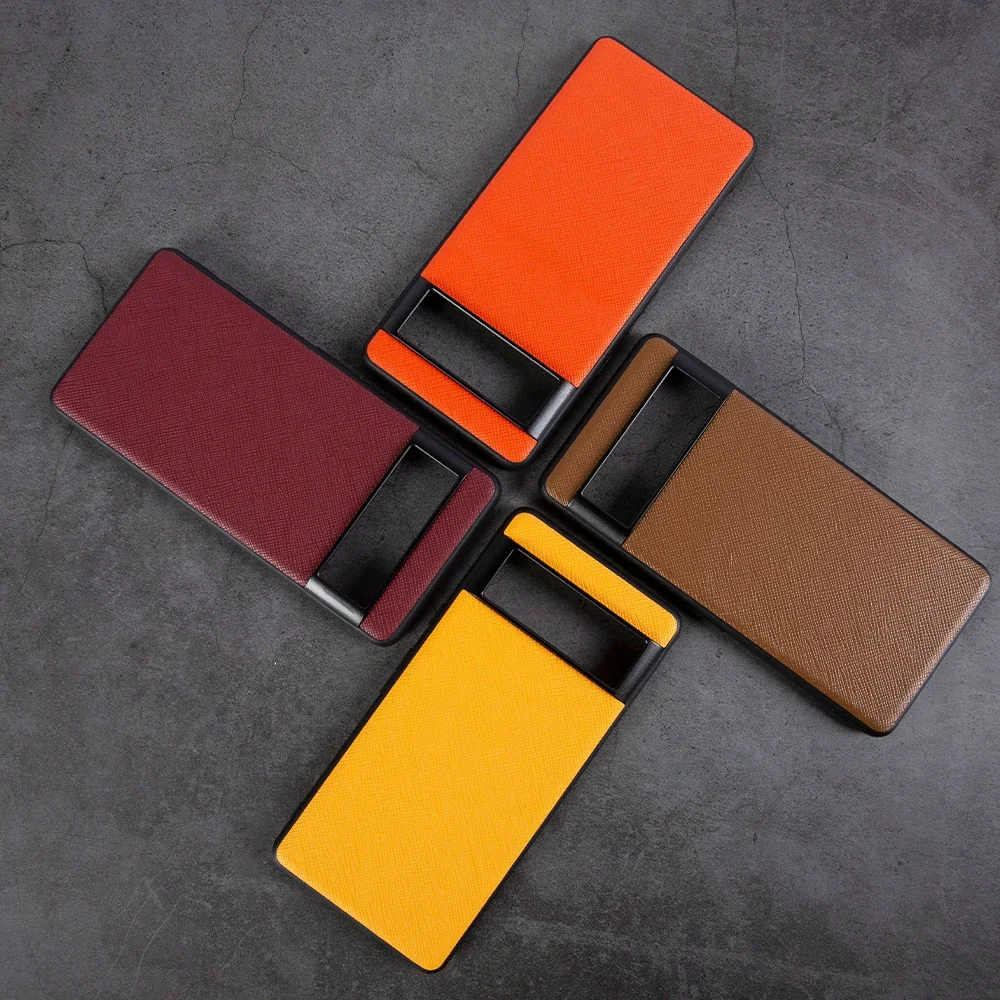 Luxurious Genuine Leather Slim Back Cover - Handmade Cowhide Shockproof Protective Case - Unisex Business Style