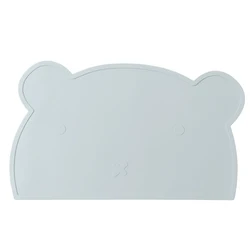 Portable Silicone Placemat for Kids - BPA Free, Heat Resistant Table Mat for Mealtime (Grey blue)