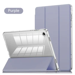 Crystal Clear Tablet Case with Pencil Holder - Hybrid Transparent Protective Cover (TMYKL - Purple)