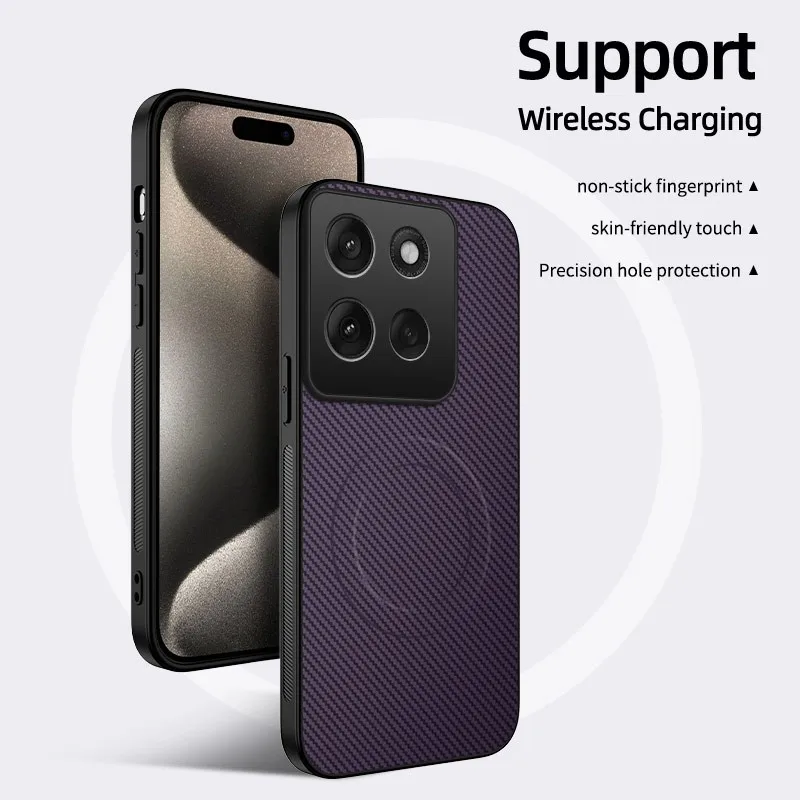 Magnetic Carbon Fiber Texture Shockproof Phone Case Cover
