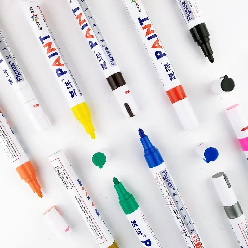 Multicolor White Waterproof Rubber Permanent Paint Marker Drawing Car Tyre Tread Environmental Tire Painting Highlighter Pen permanent marker pen white marker pens marker pens permanent marker permanent markers pen marker paint marker pen markers pen marker pen art marker pens
