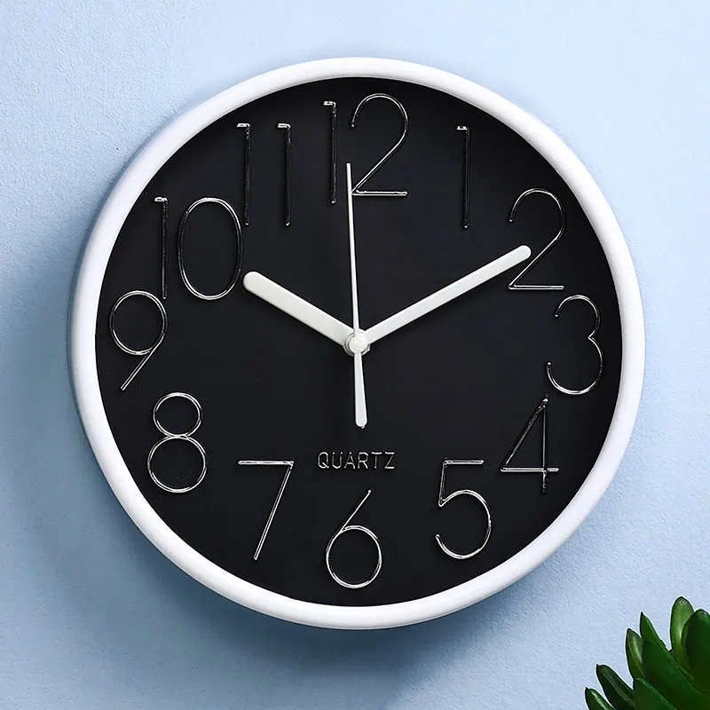 8 Inch 20cm Simple Style Wall Clock 8in Circular Wall Watch Silent Quartz Wall Clock for Indoor Decor 