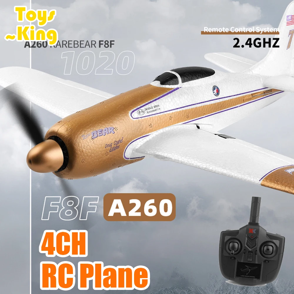 

WLtoys XK A260 F8F 4Ch 384 Wingspan 6G/3D Modle Stunt Plane Six Axis Stability Remote Control Airplane Electric RC Aircraft