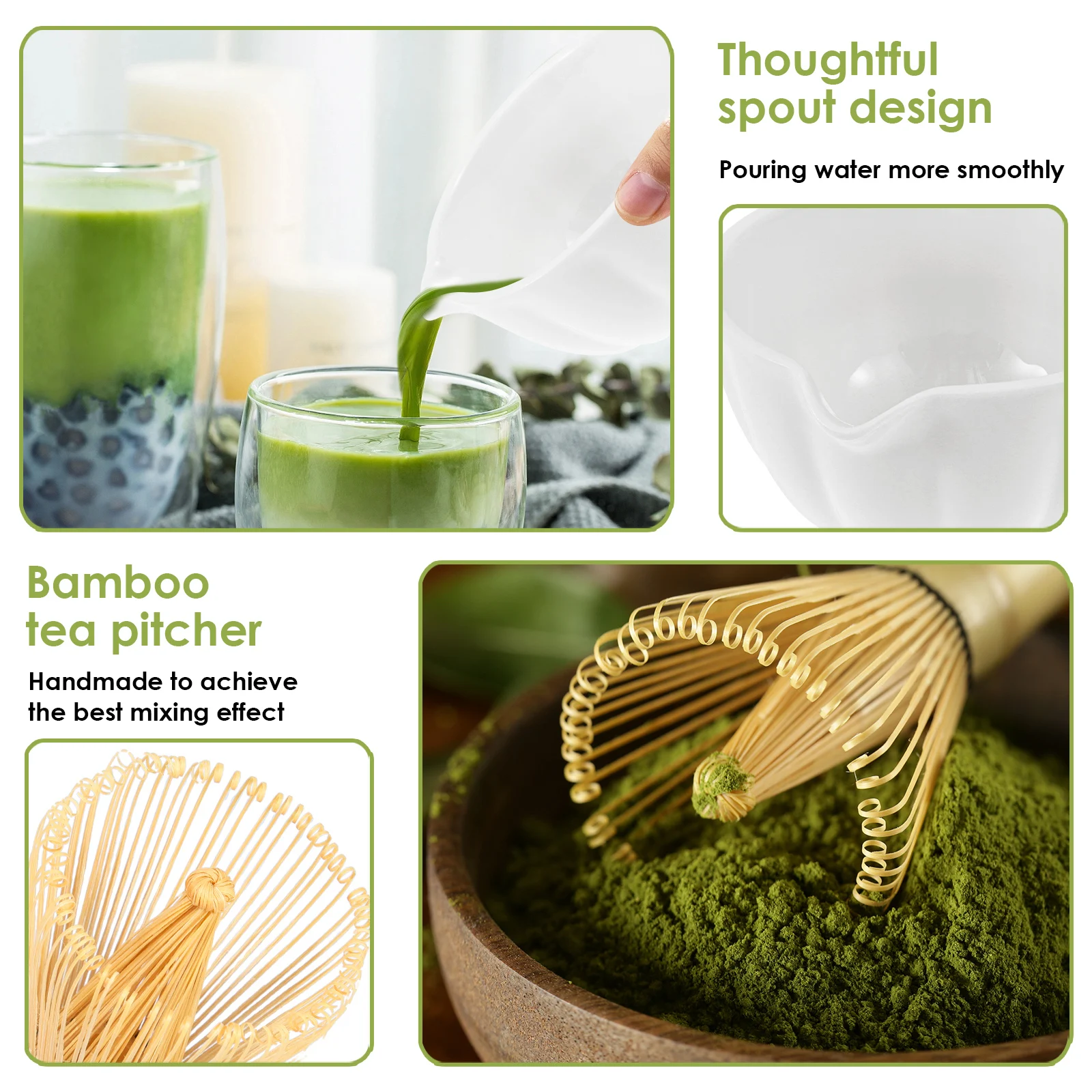 6 Pcs Matcha Set Exquisite Matcha Tea Kit Includes Ceramic Whisk Holder Bowl Bamboo Whisk Scoop Sifter Versatile Tea