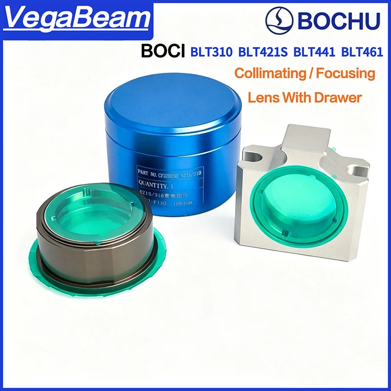 BOCHU BOCI 레이저 커팅 헤드 포커싱 렌즈 모듈 BLT310 BLT421S BLE441 BLT461 D32/D37용 서랍 홀더가 있는 시준 렌즈