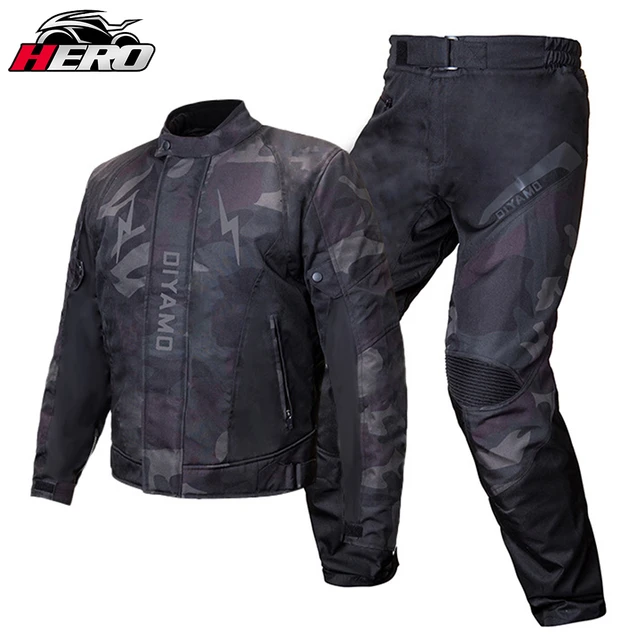 Chaqueta de Moto impermeable para hombre, traje de Motocross de camuflaje,  conjunto de protección para carreras, 4 estaciones - AliExpress