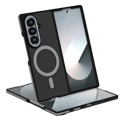 Magnetic Shockproof Matte Translucent Folding Case with Wireless Charging Compatibility - SAM Z Fold 6 (GRAY)