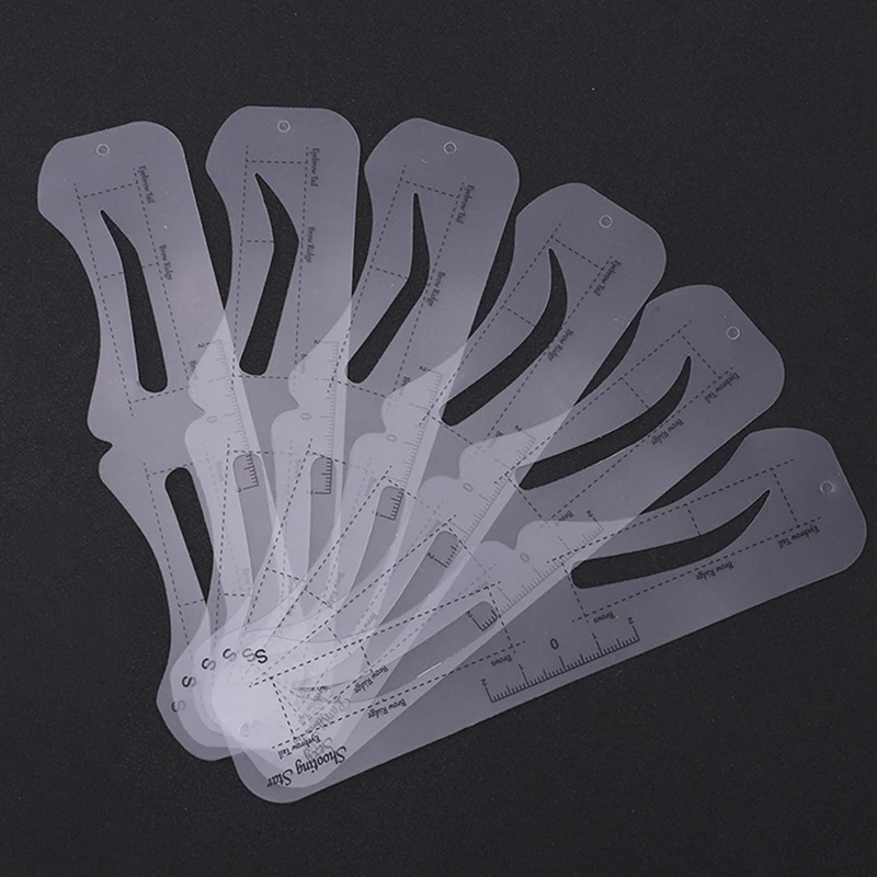 The New Fixed PVC Eyebrow Shaper Template Can Be Reused With High-quality Stickers For Elegant Eyebrow Makeup Tools 6PCS Best Sellers In Beauty & Health