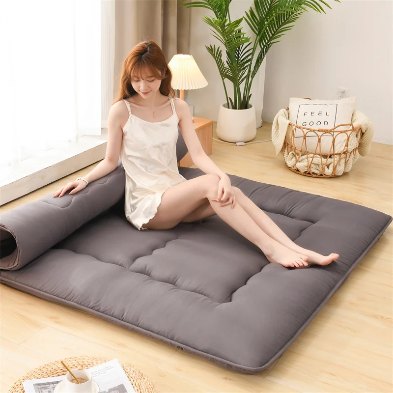 Extra Thick Mattress Topper-10cm Thick Fleece Bed Pad for Student Dormitory Single/Double Beds Folding Cushion Floor Sleeping