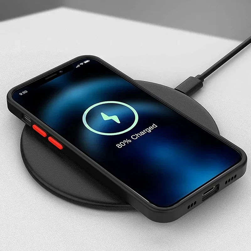 Magnetic Frosted Matte Shockproof Wireless Charging Case