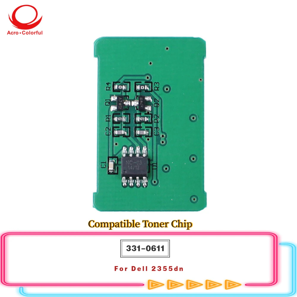 

10K 331-0611 Toner Reset Chip Apply to Dell 2355dn Black Laser Printer Cartridge Chip Manufacturer