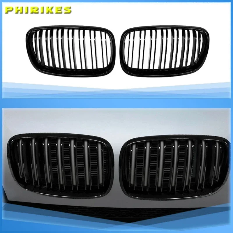 

1 Pair Front GrillesFor BMW X5/X6 E70 E71 2008-2014 Gloss Matte Black Kidney Grill Carbon Fiber Replacement Front Bumper Grilles