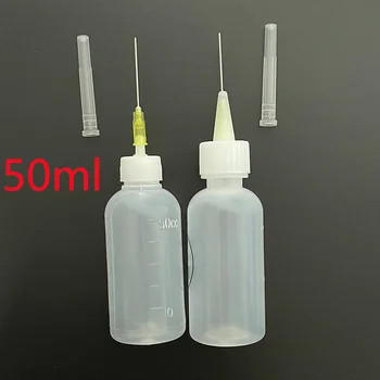 50ml Empty Plastic Liquid Bottle With Needle For Rosin Solder Flux Paste Alcohol 502 Glue Dispenser Drop iPhone Repair Tools